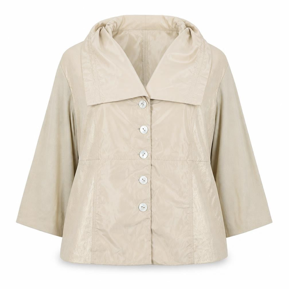 Kapaluá Women’s Beige Short Blazer Jacket Size 16 Lightweight Classic Style