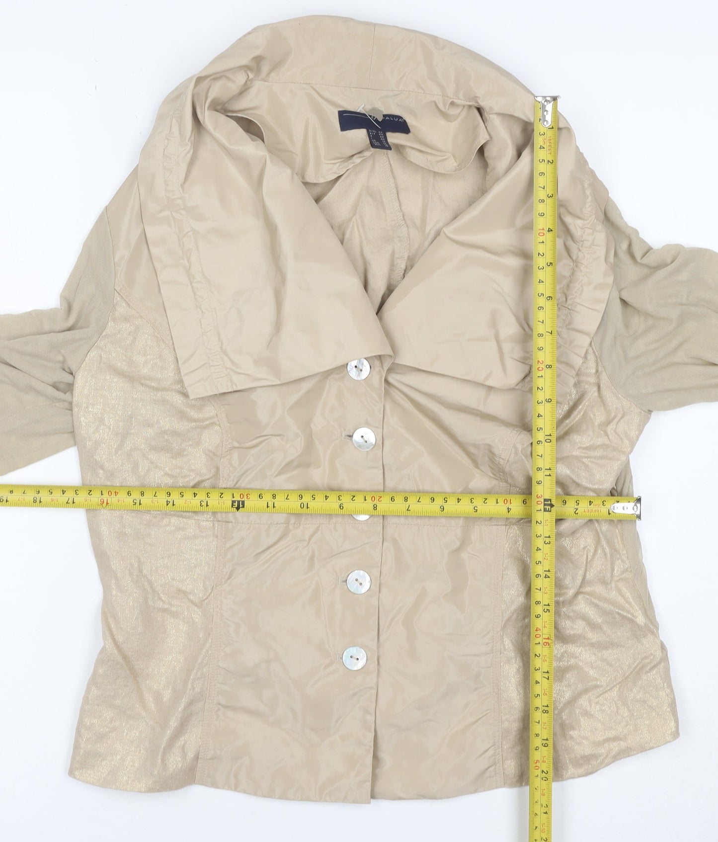 Kapaluá Women’s Beige Short Blazer Jacket Size 16 Lightweight Classic Style