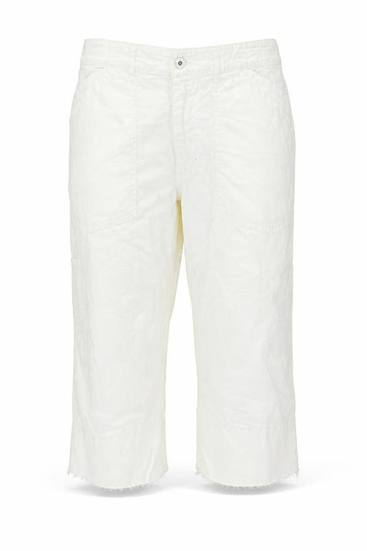 RA.RE Womens Ivory Linen Cotton Cargo Trousers Size 33