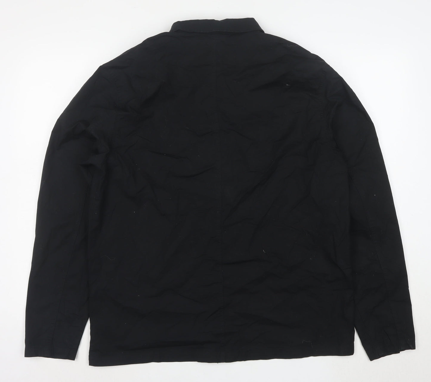 ARNE Men's Black XL Slim Fit Cotton Zip Up Jacket