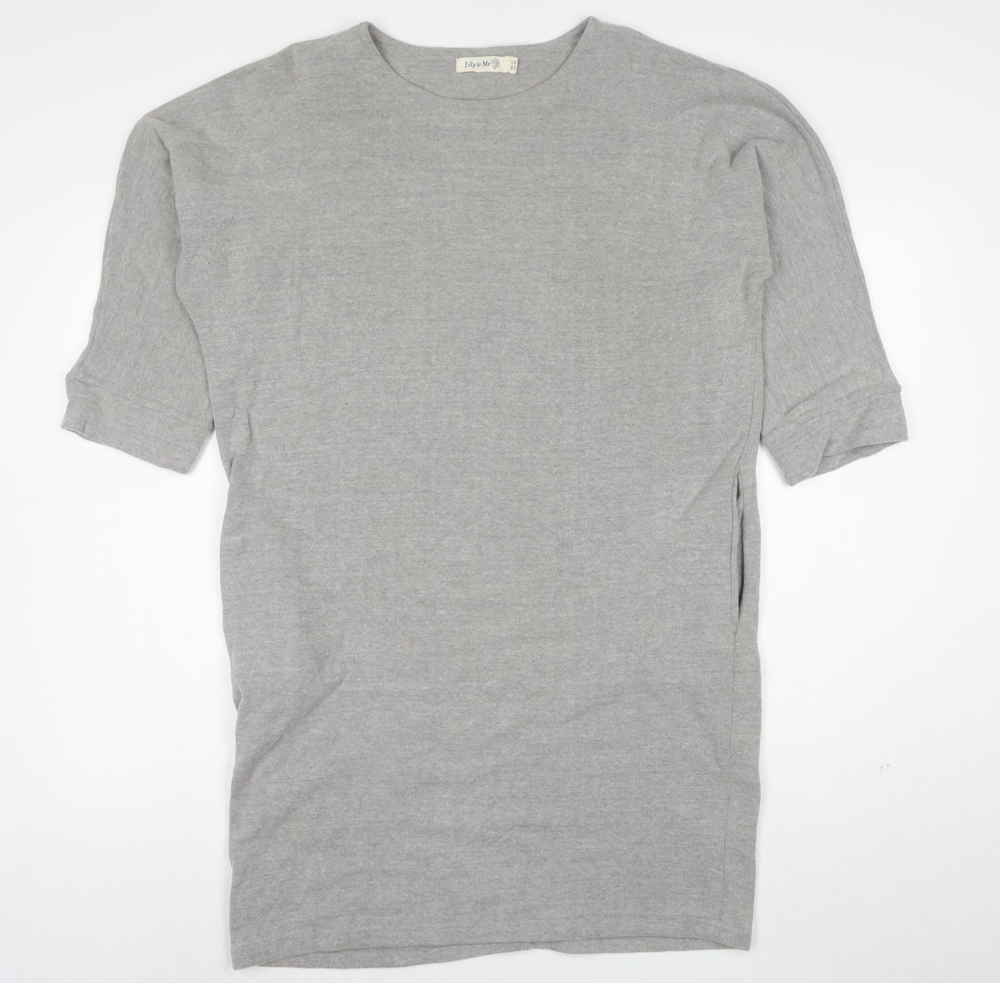 Lily & Me Womens Grey Size 12 Jersey T-Shirt Dress
