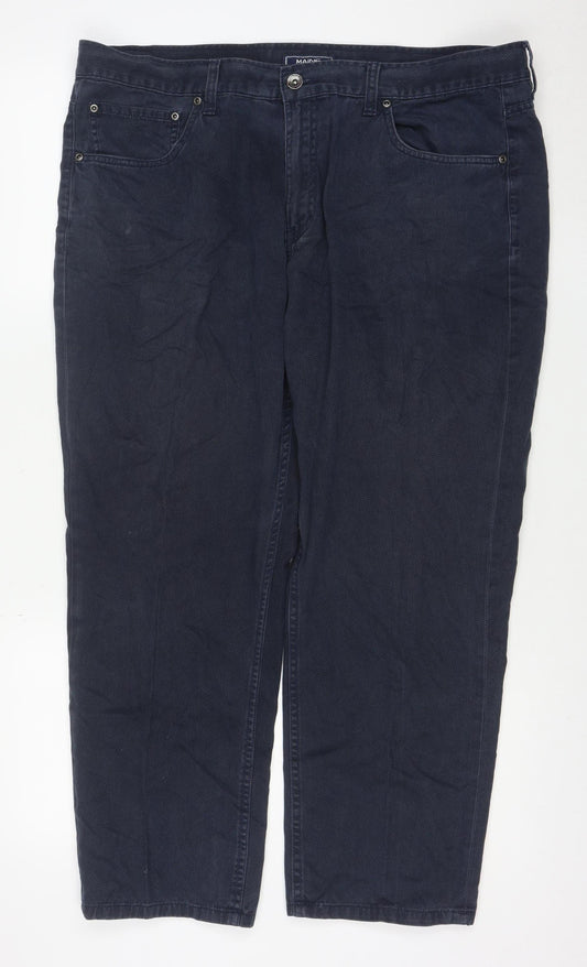 Maine New England Men's Blue 40S Chino Trousers Cotton Stretch