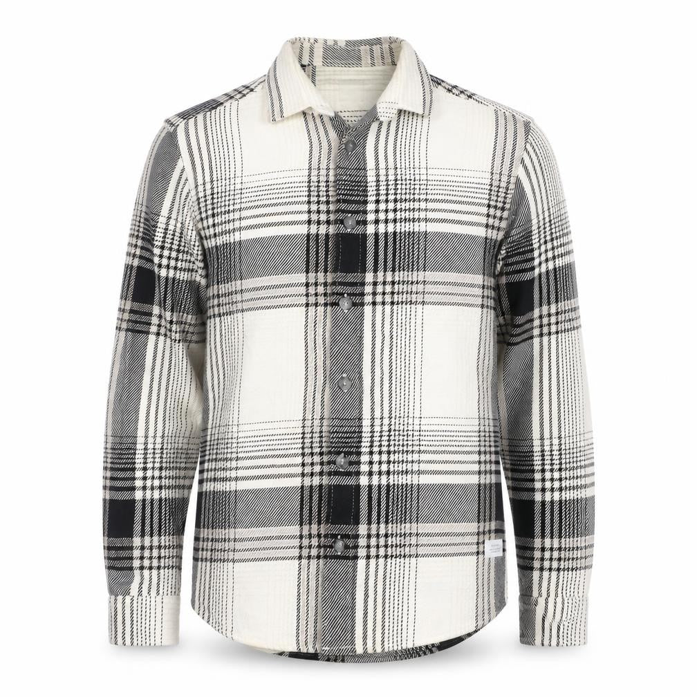 River Island Men's Black Plaid Button-Up Cotton Shirt Size S