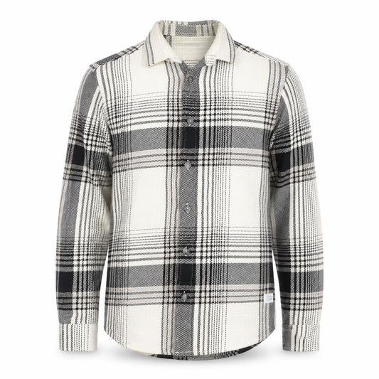 River Island Men's Black Plaid Button-Up Cotton Shirt Size S