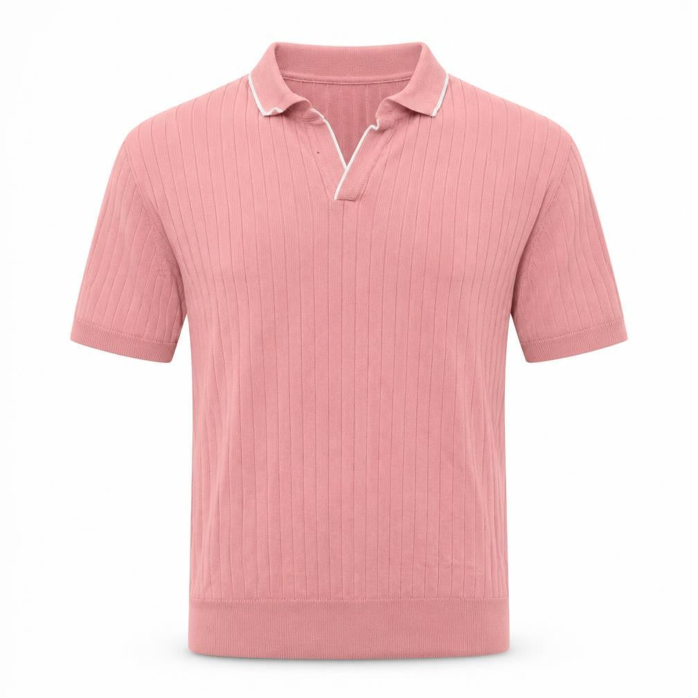 Bugatchi Men's Pink Cotton Blend Knit Polo Shirt Size M