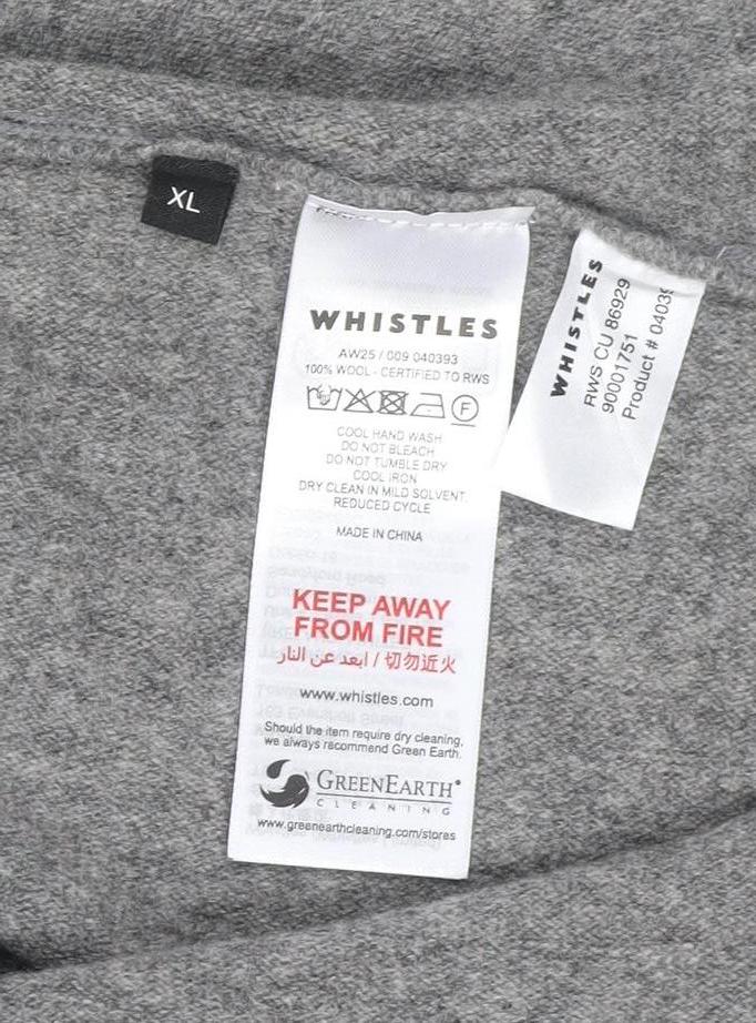 Whistles Women Grey Wool A-Line Knee Length Skirt XL