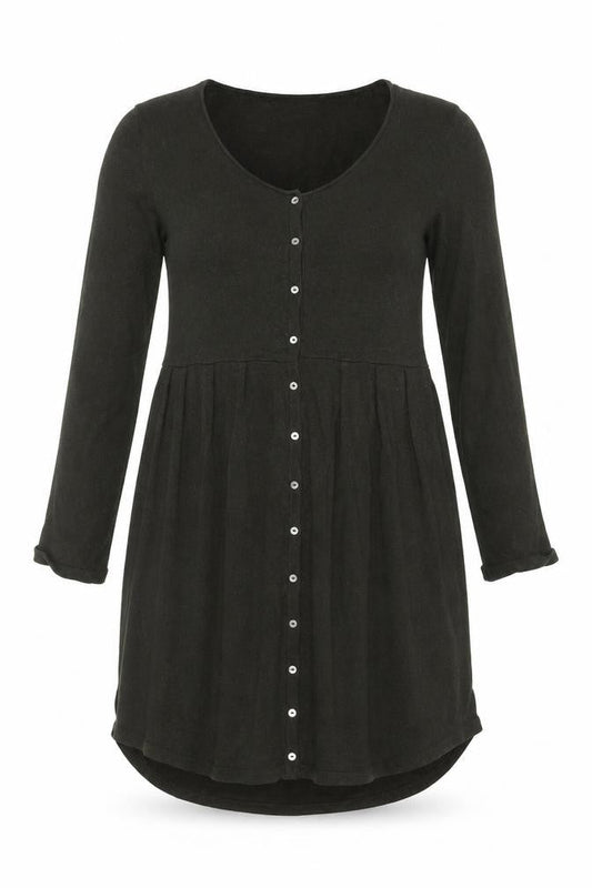 Saskia Women Green Cotton Long Sleeve Button Shirt Dress S