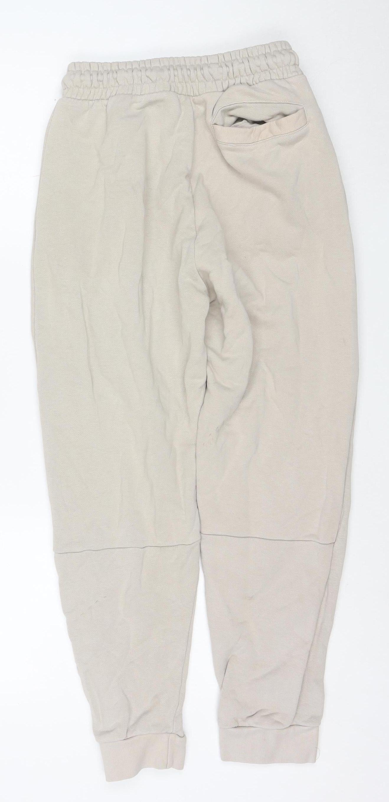 Zara Men Beige Jogger Trousers S Regular Fit Knit Elastic Waist
