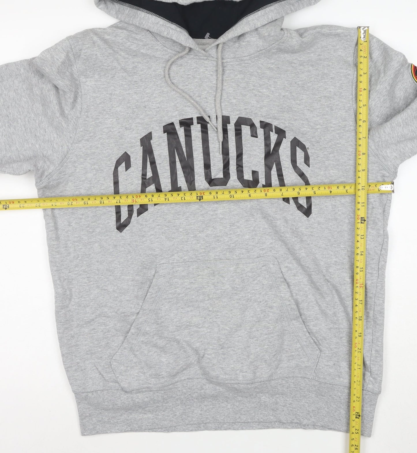 New Era Men’s Grey Canucks Pullover Hoodie Size M Sports Logo