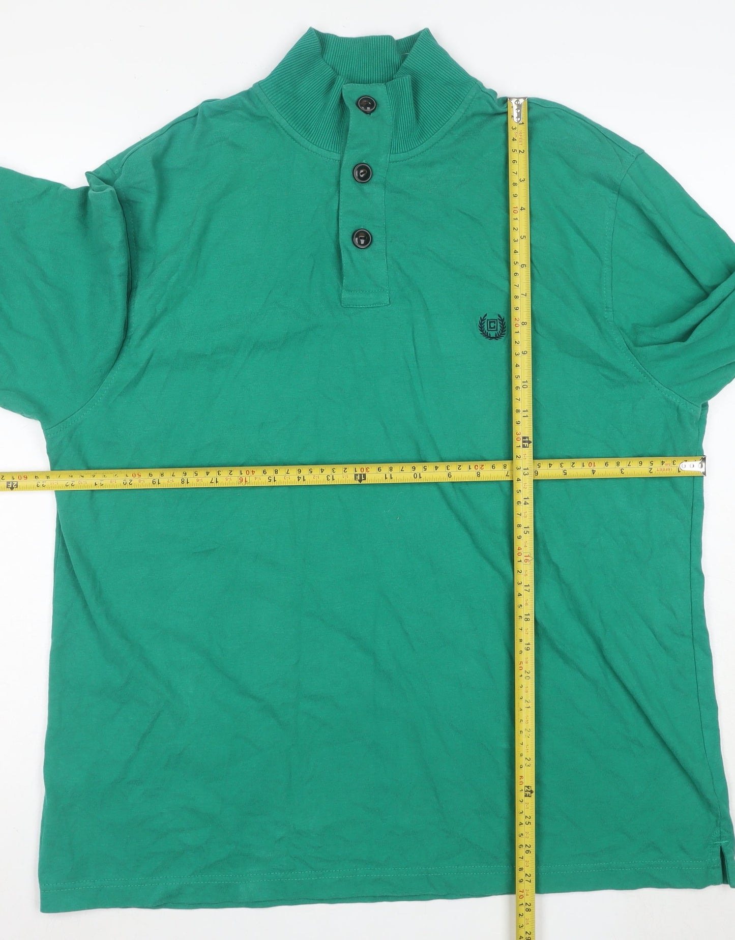 Chaps Men's Green XL Henley Sweatshirt Long Sleeve Cotton