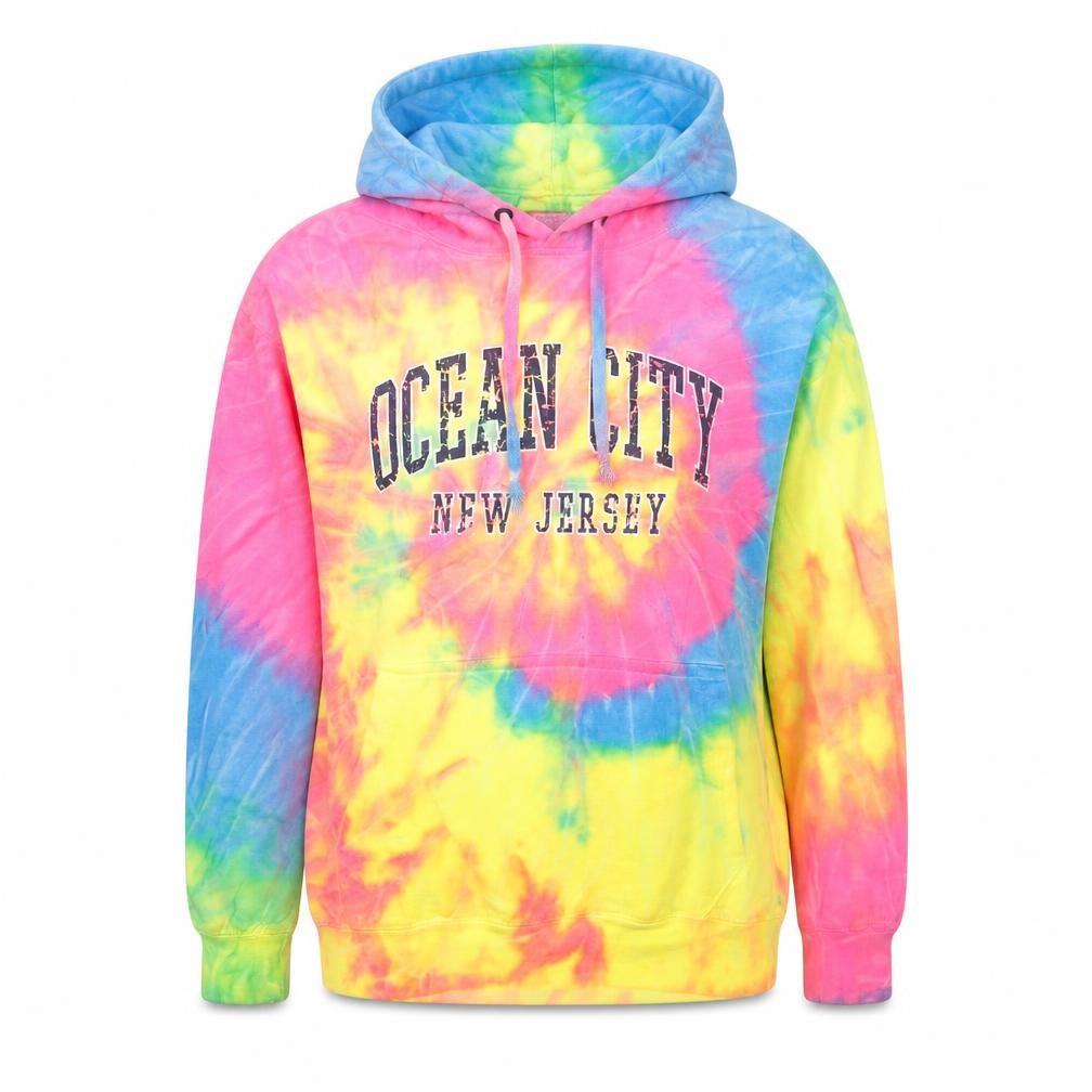 Destinations USA Womens Multicoloured Tie-Dye Pullover Hoodie Size S