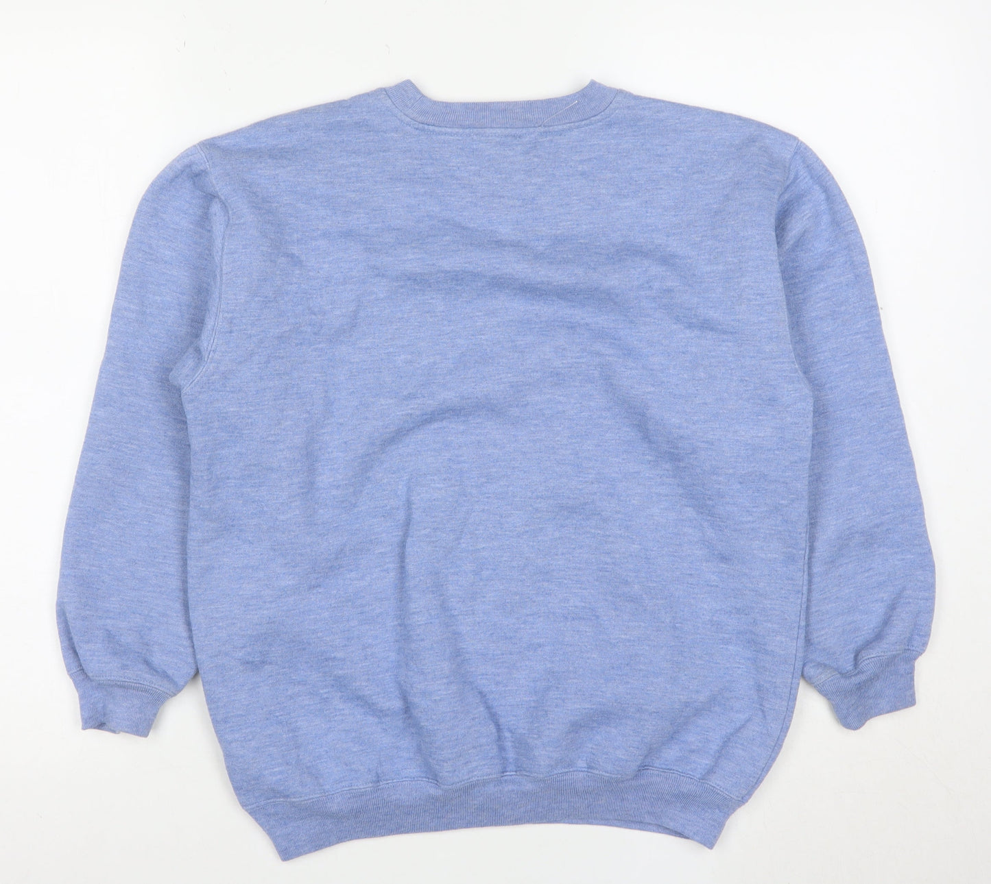 Jennifer Moore Petites Womens Blue Small Pullover Sweatshirt Cotton Blend