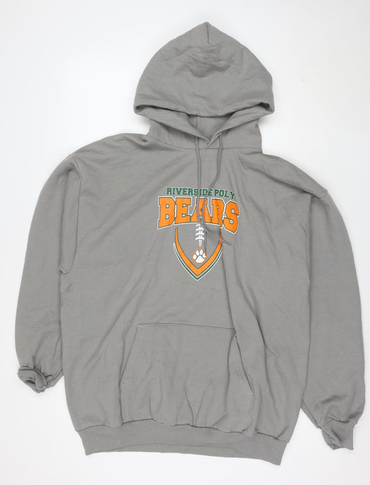 Port and Company Men's Grey XL Pullover Hoodie Riverside Poly Bears