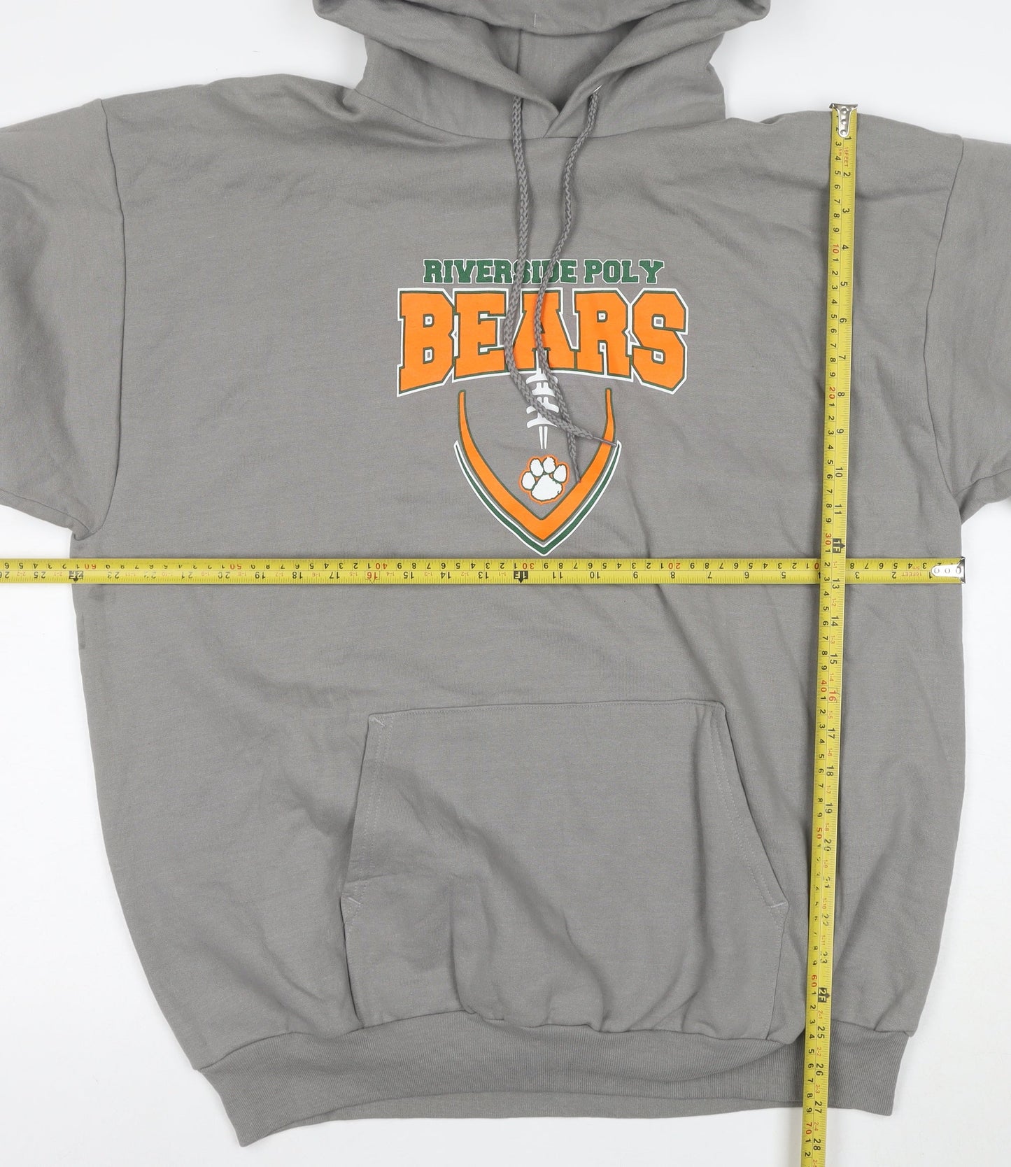 Port and Company Men's Grey XL Pullover Hoodie Riverside Poly Bears