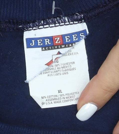 Jerzees Men's Blue XL Crew Neck Pullover Sweatshirt