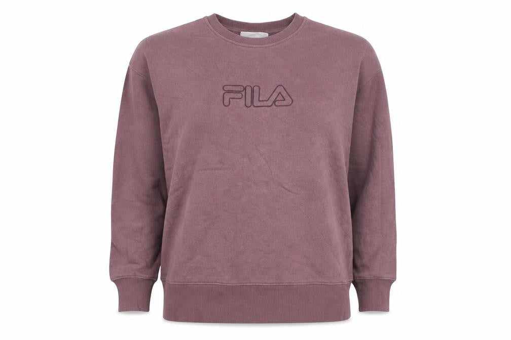 Fila Womens Mauve Sweatshirt UK L Cotton Blend Pullover Crew Neck
