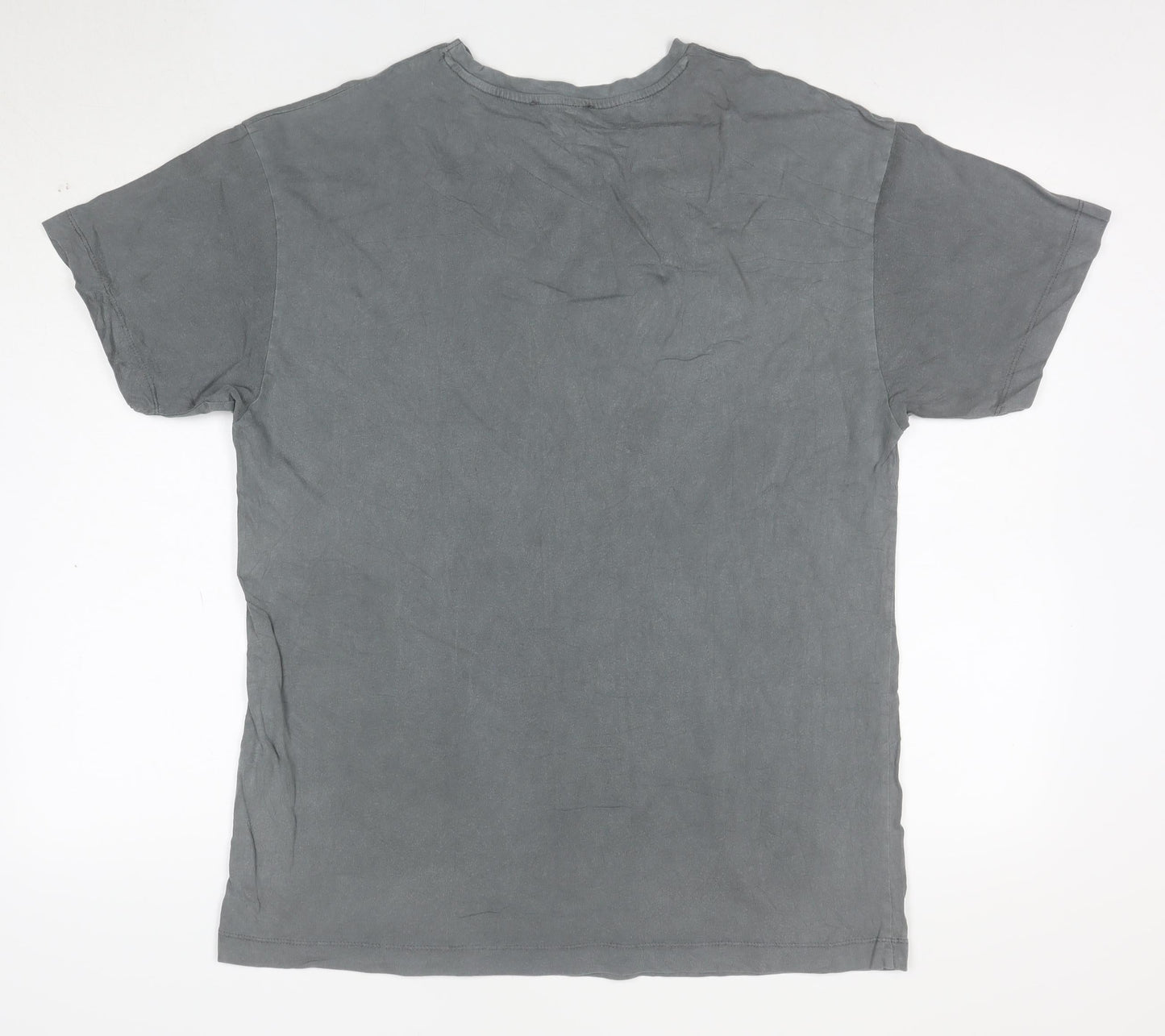 New Look Women's Grey Studded Cotton T-Shirt UK 12 Short Sleeve