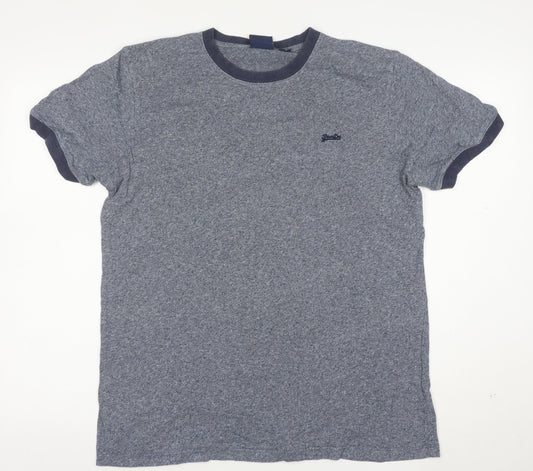 Superdry Men's Blue Crew Neck Short Sleeve T-Shirt Size L