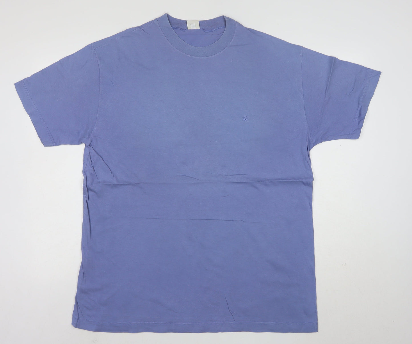 United Colors of Benetton Men's Blue Cotton Crew Neck T-Shirt XL