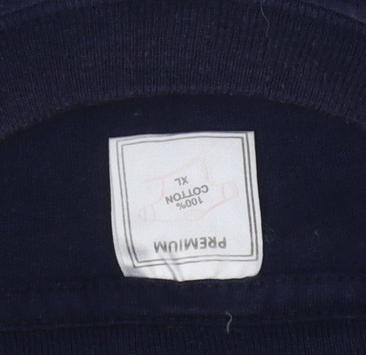 Premium Men's Navy Scotland The Brave XL Cotton T-Shirt