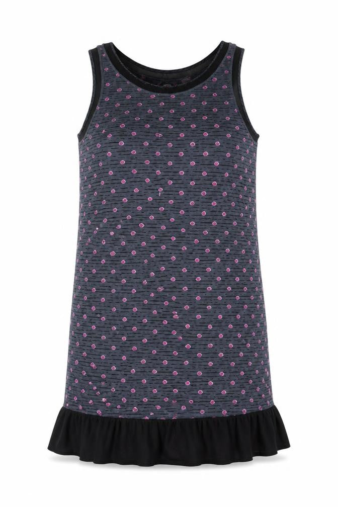 DKNY Women's Grey Polka Dot Tank Dress M Sleeveless Jersey