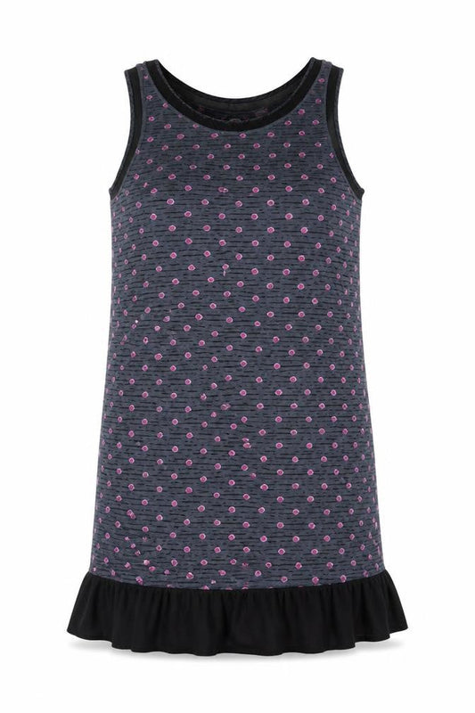 DKNY Women's Grey Polka Dot Tank Dress M Sleeveless Jersey