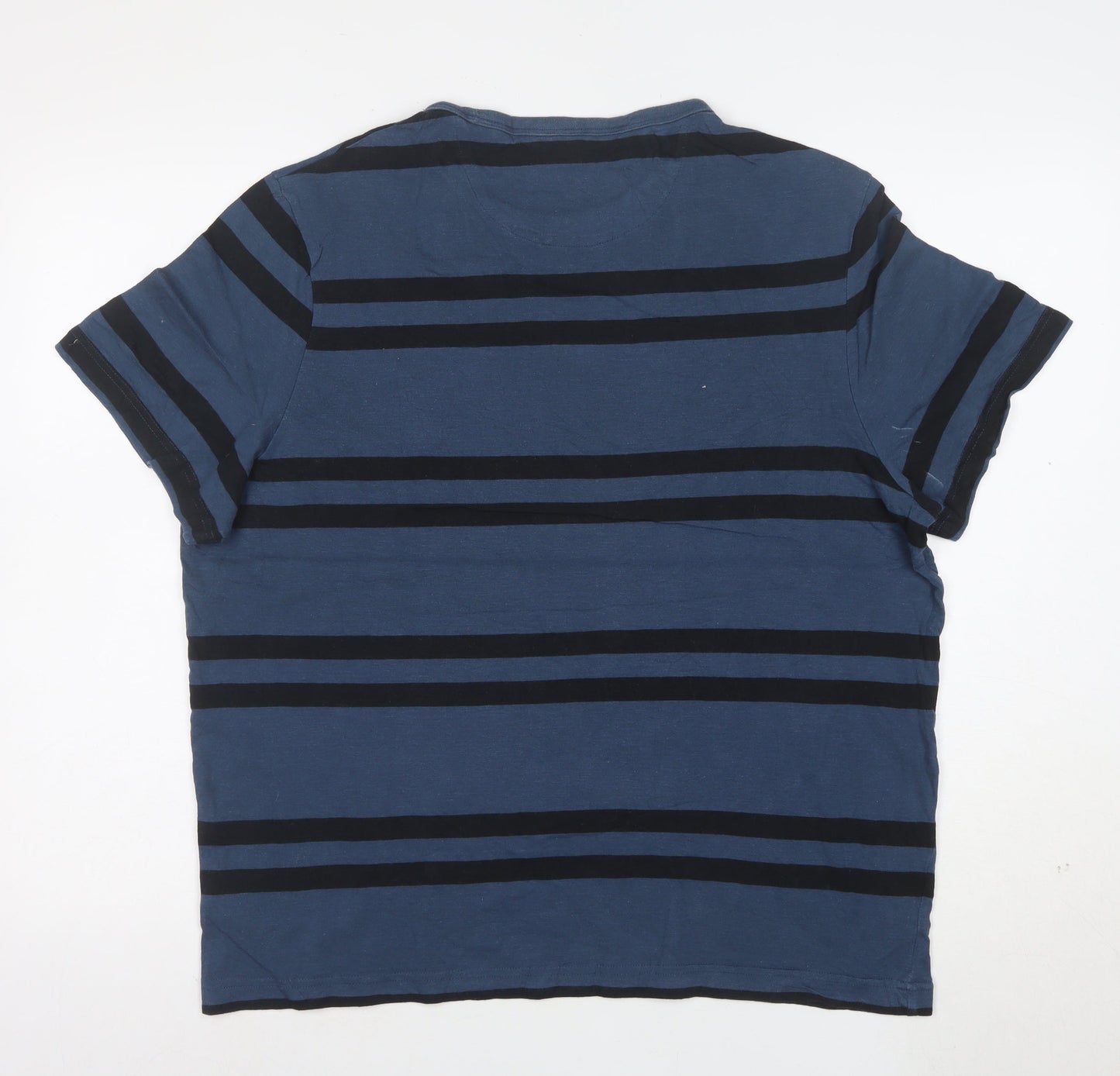 Farah 1920 Men's Blue Striped Cotton Short Sleeve T-Shirt Size L