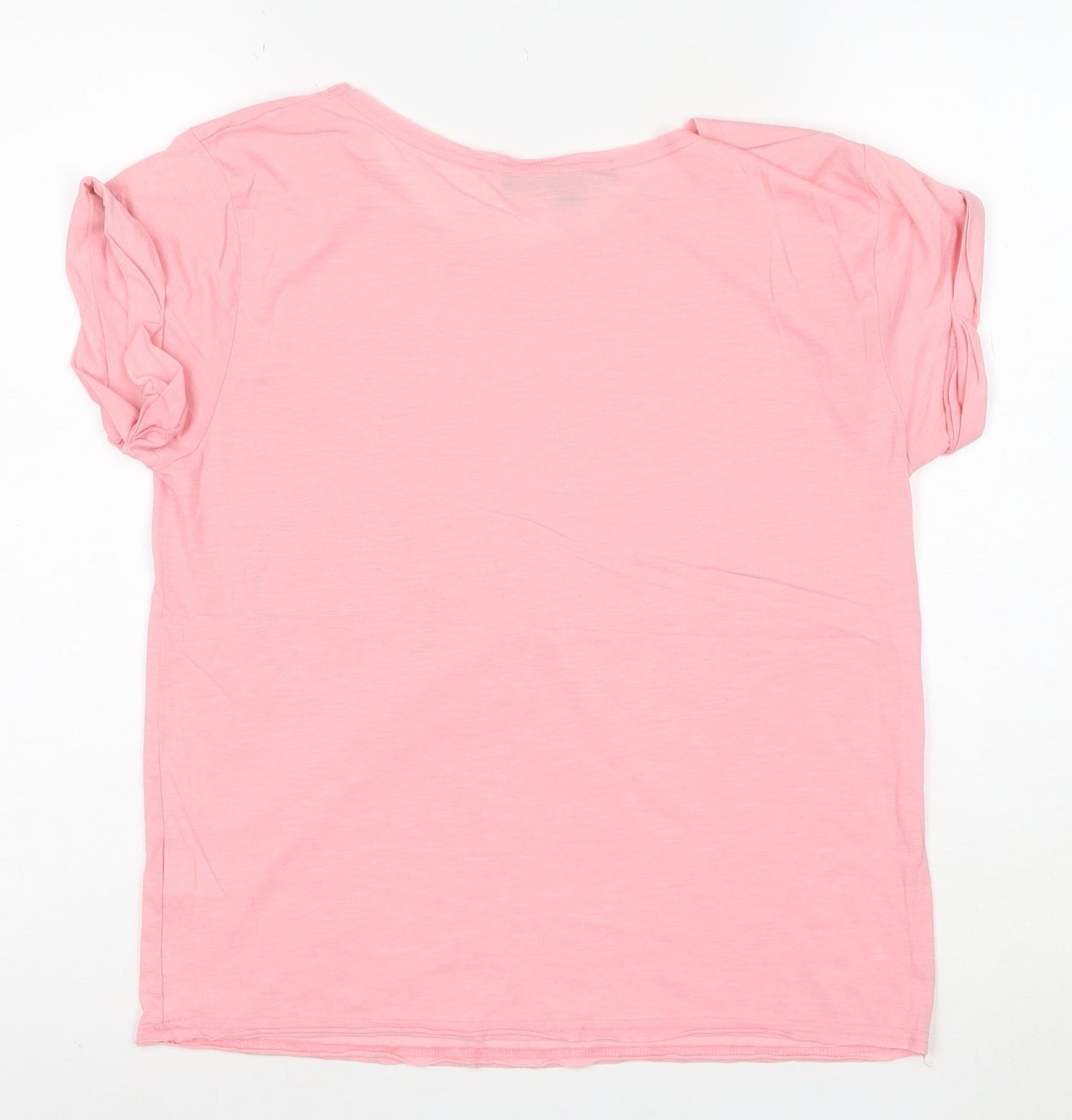 Topshop Petite Pink Bicycle Print Women's Size 10 Cotton T-Shirt