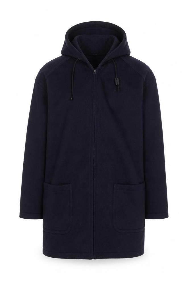 Forecaster Men's Blue Wool Hooded Mid-Length Coat Size S