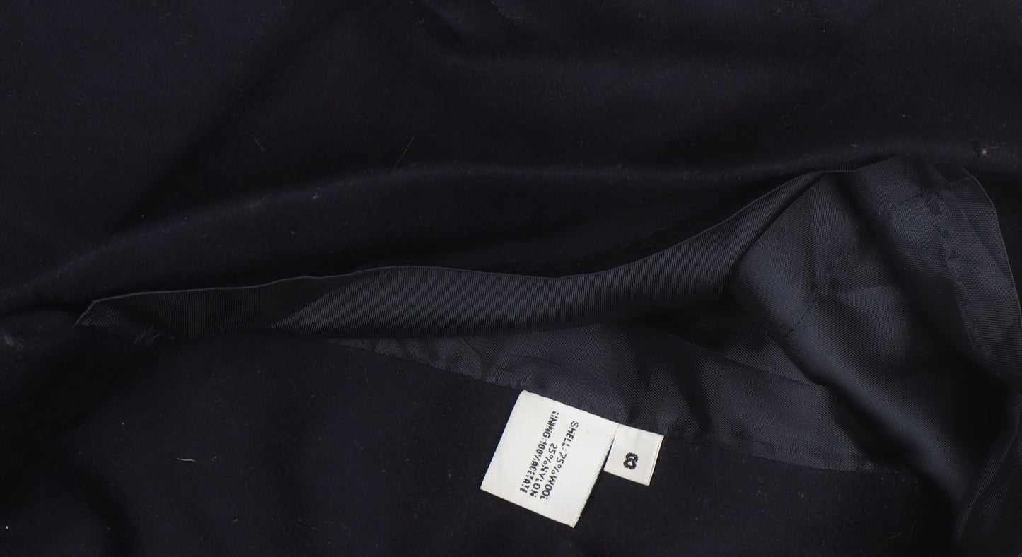Forecaster Men's Blue Wool Hooded Mid-Length Coat Size S