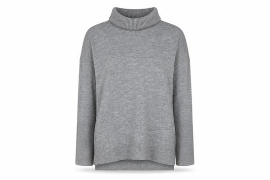 French Connection Women's Grey Roll Neck Wool Blend Jumper M