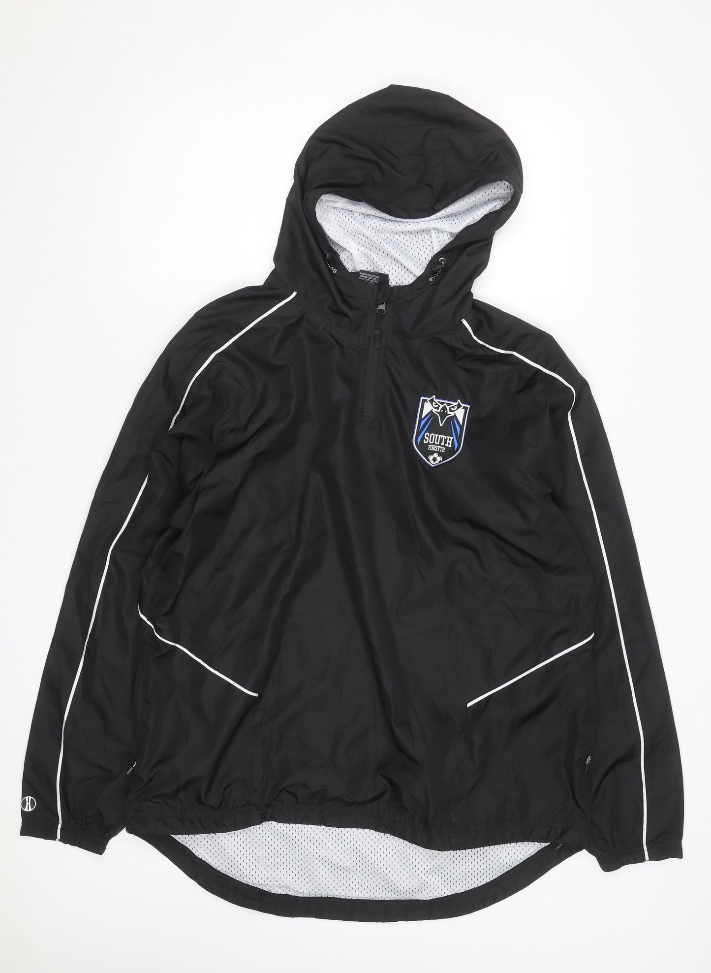 Holloway Men's Black L Windbreaker Jacket Hooded Sportswear
