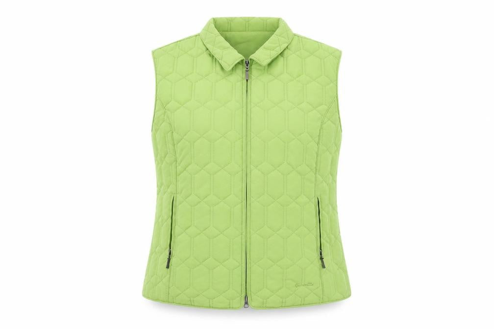 Grenouille Womens Green Quilted Waistcoat Size 20 Sleeveless Zip Pockets