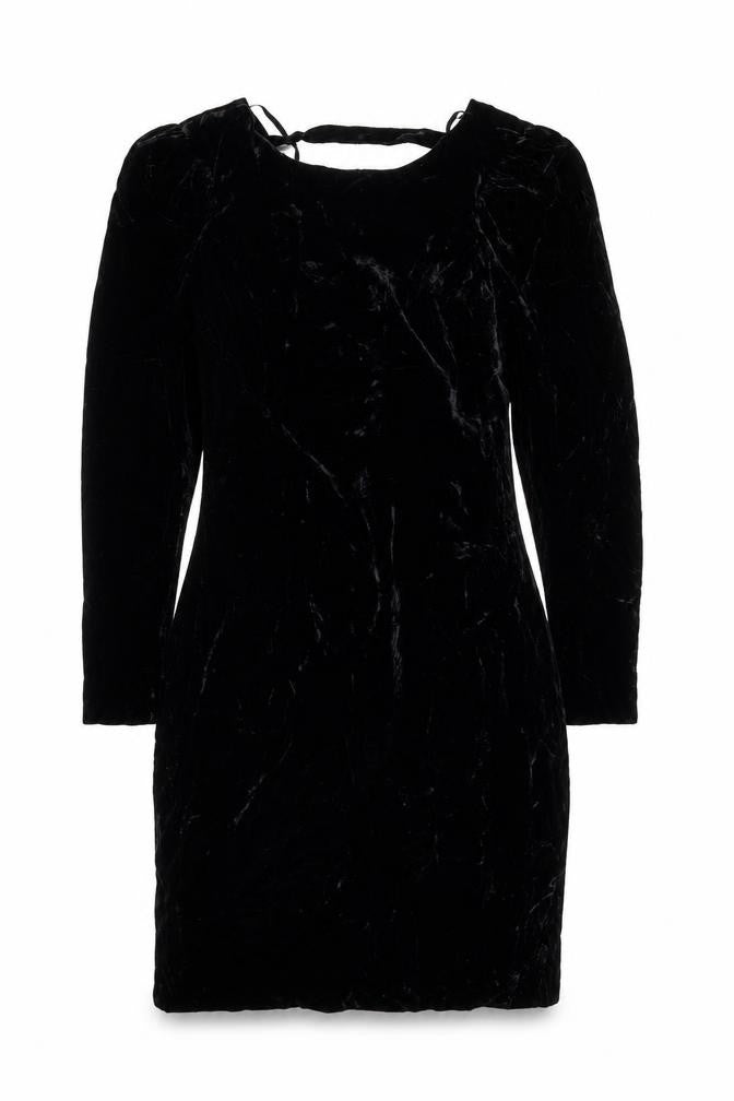 Galleria Women’s Black Velvet Bodycon Dress Size M Long Sleeve Vintage