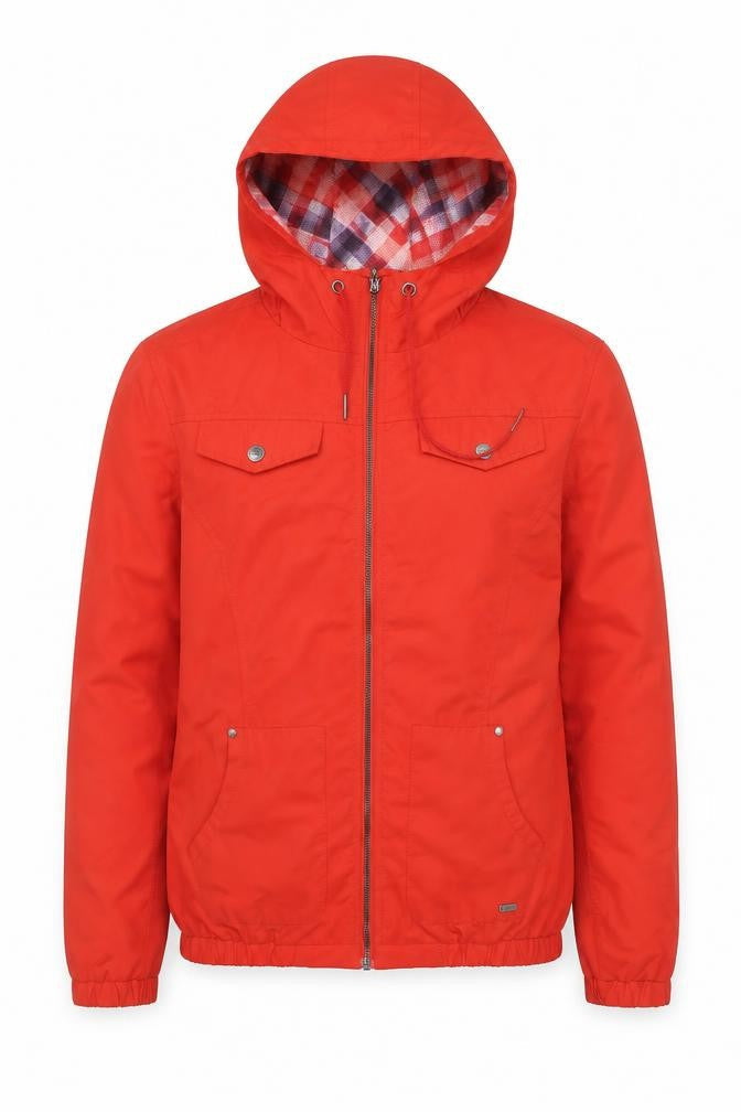 Empyre Men's Red Hooded Windbreaker Jacket Medium Cotton Casual