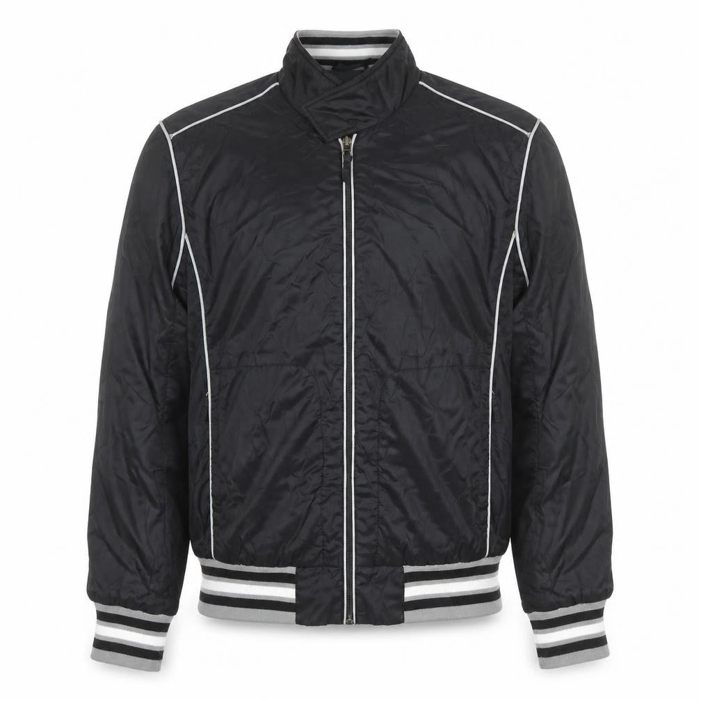 LE MERCIER Mens Black L Bomber Jacket Polyester Zip Casual