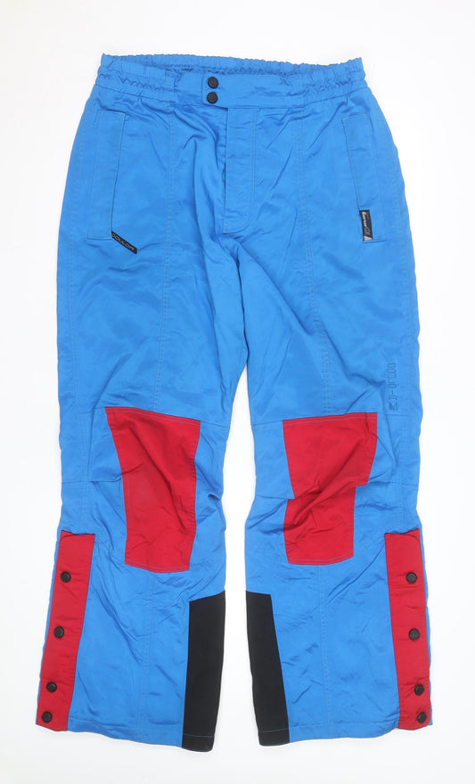 Couloir Men's Blue Red Snow Pants Size 38 Insulated Waterproof
