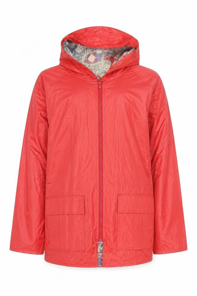 Jonathan Logan Men's Red Hooded Rain Coat Jacket M