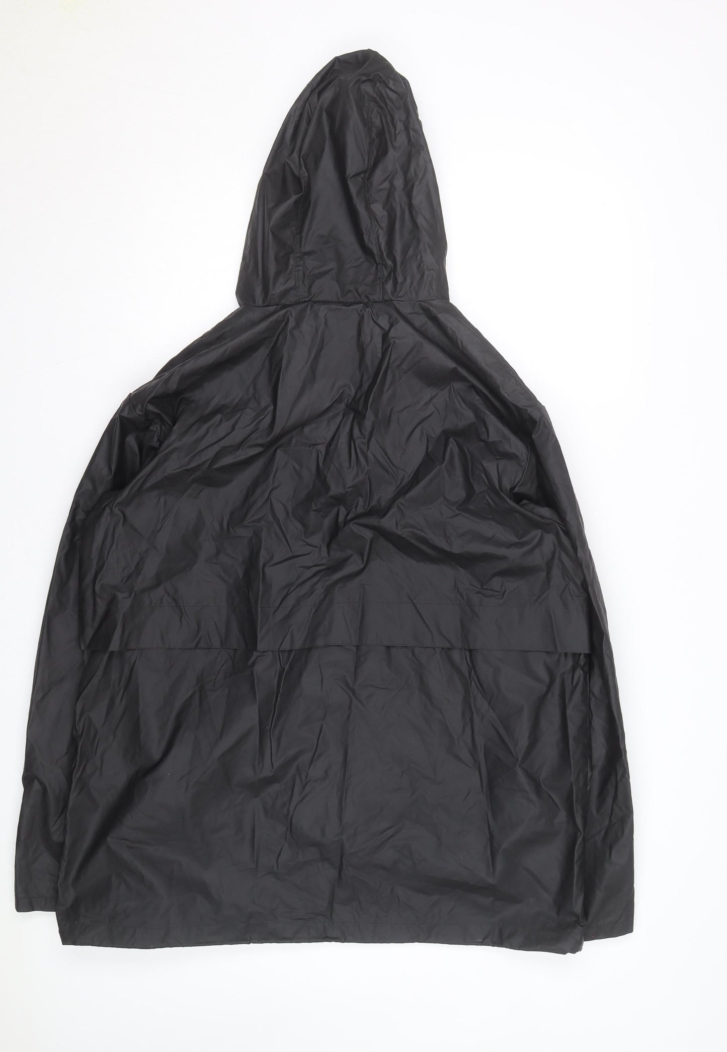 Lands' End Men's Black L Waterproof Hooded Rain Jacket Lined