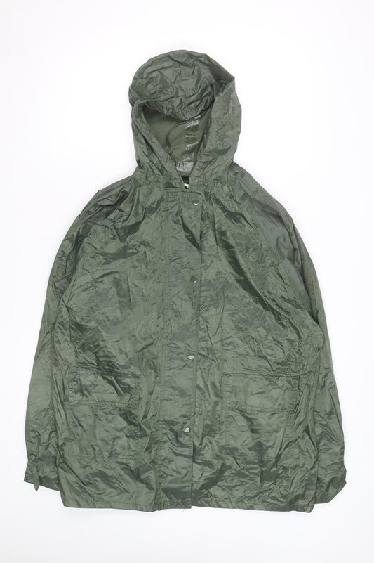 Mossi Mens Green Waterproof Hooded Rain Jacket M
