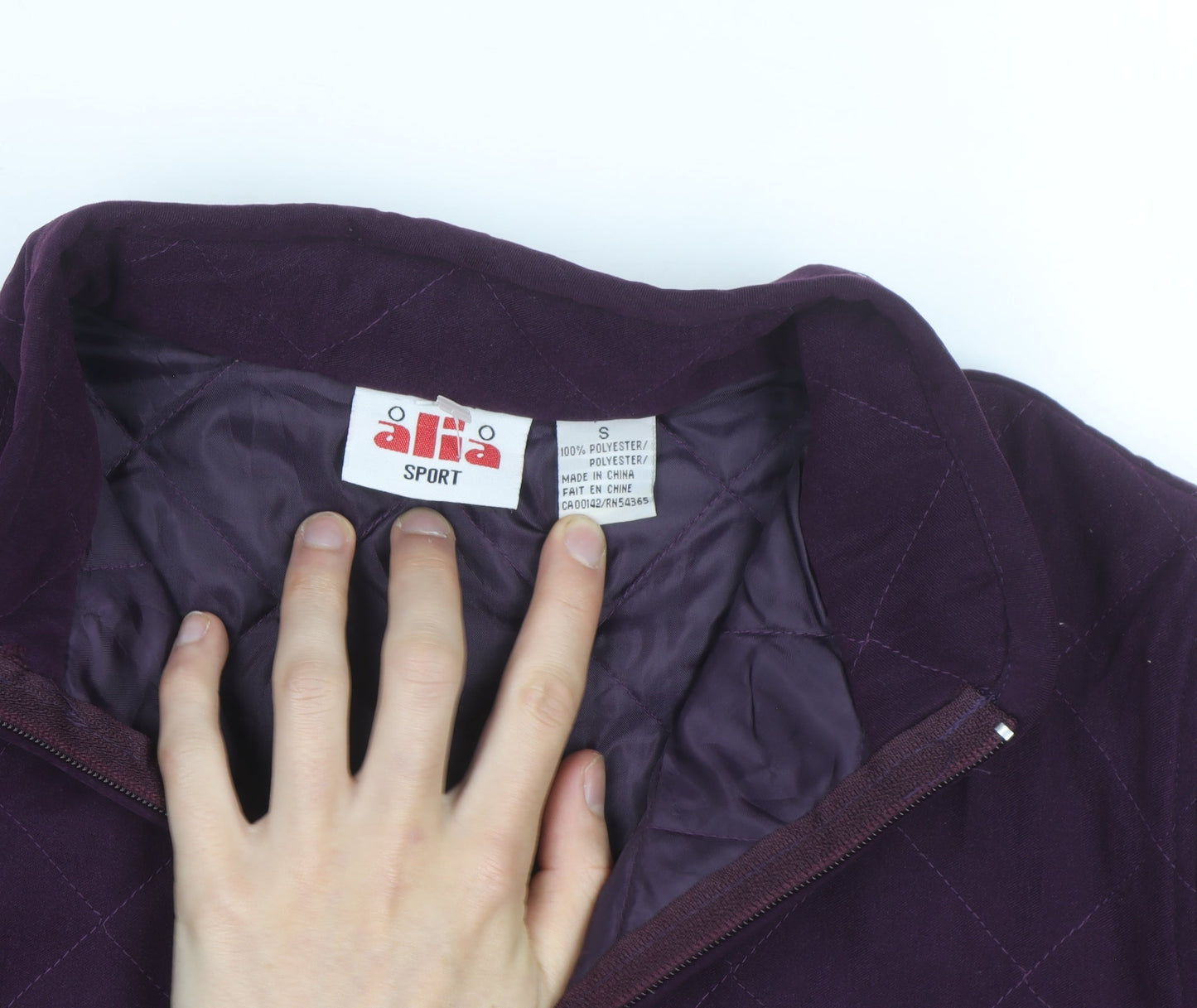 Alia Sport Men's Purple Quilted Mid-Length Jacket Size S