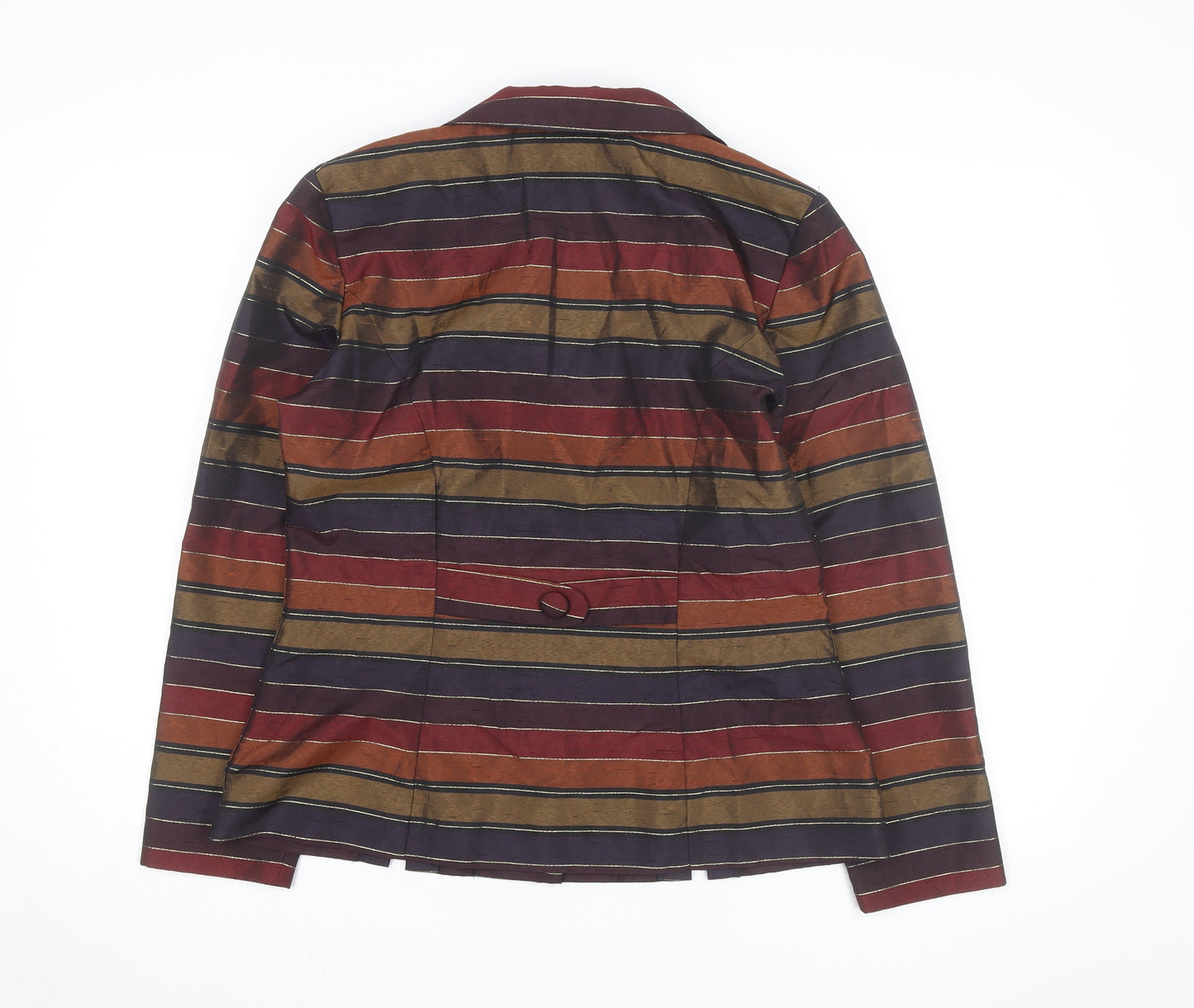 Leslie Fay Women's Multicoloured Striped Blazer Size 12 Classic Style