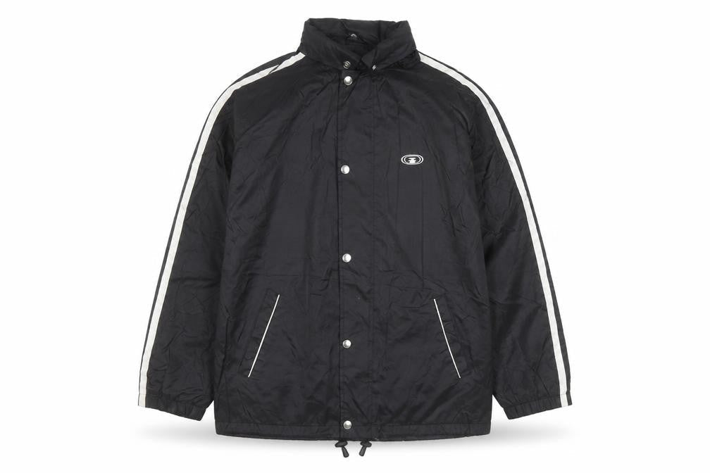 ADDAX Men's Black L Windbreaker Jacket with White Stripes