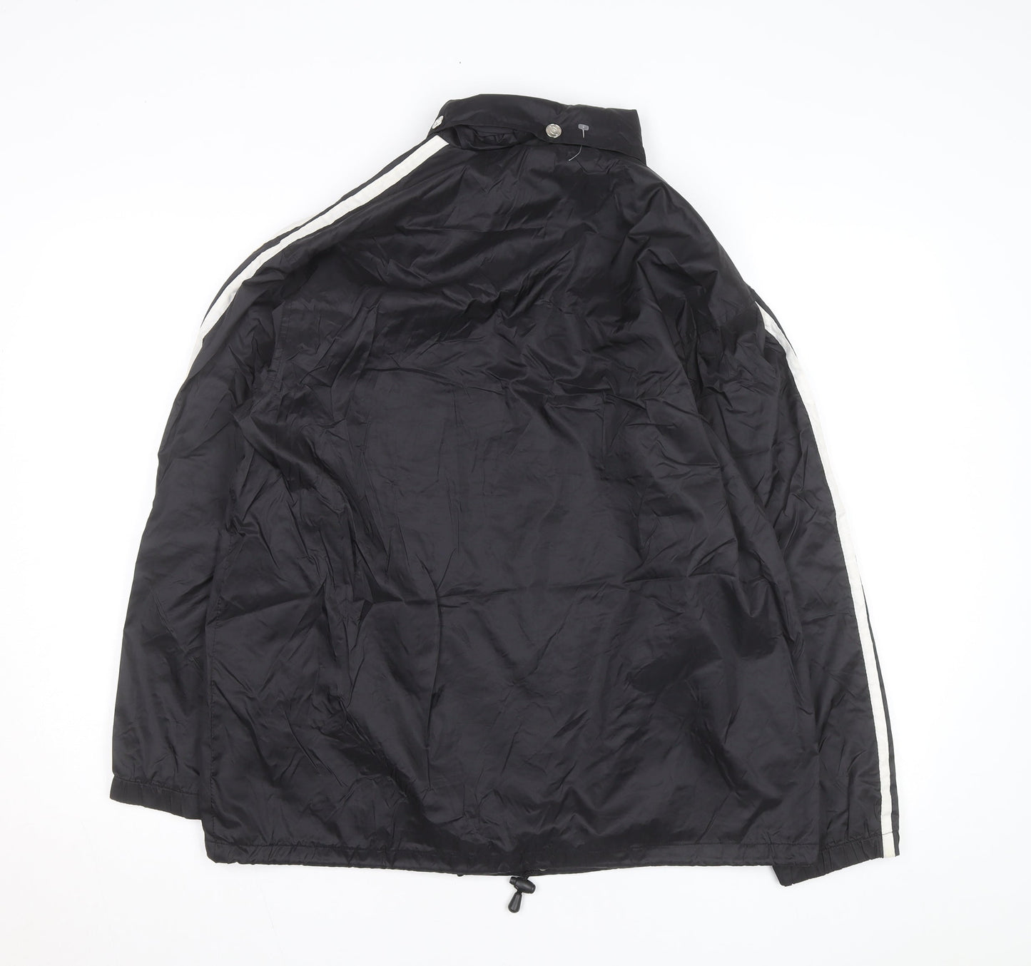 ADDAX Men's Black L Windbreaker Jacket with White Stripes