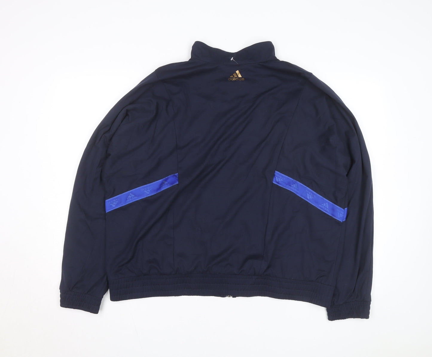 Adidas Men's Navy Blue XL Track Jacket Windbreaker Lightweight Full Zip