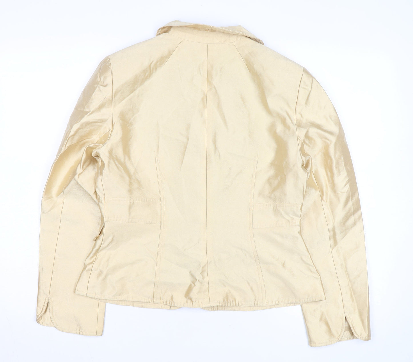 Kay Unger Women's Beige Blazer Jacket Size 10 Classic Satin Style