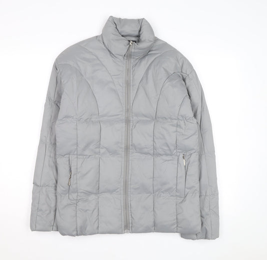 SPORT High Fashion Men's Grey Puffer Jacket L Insulated Winter Coat