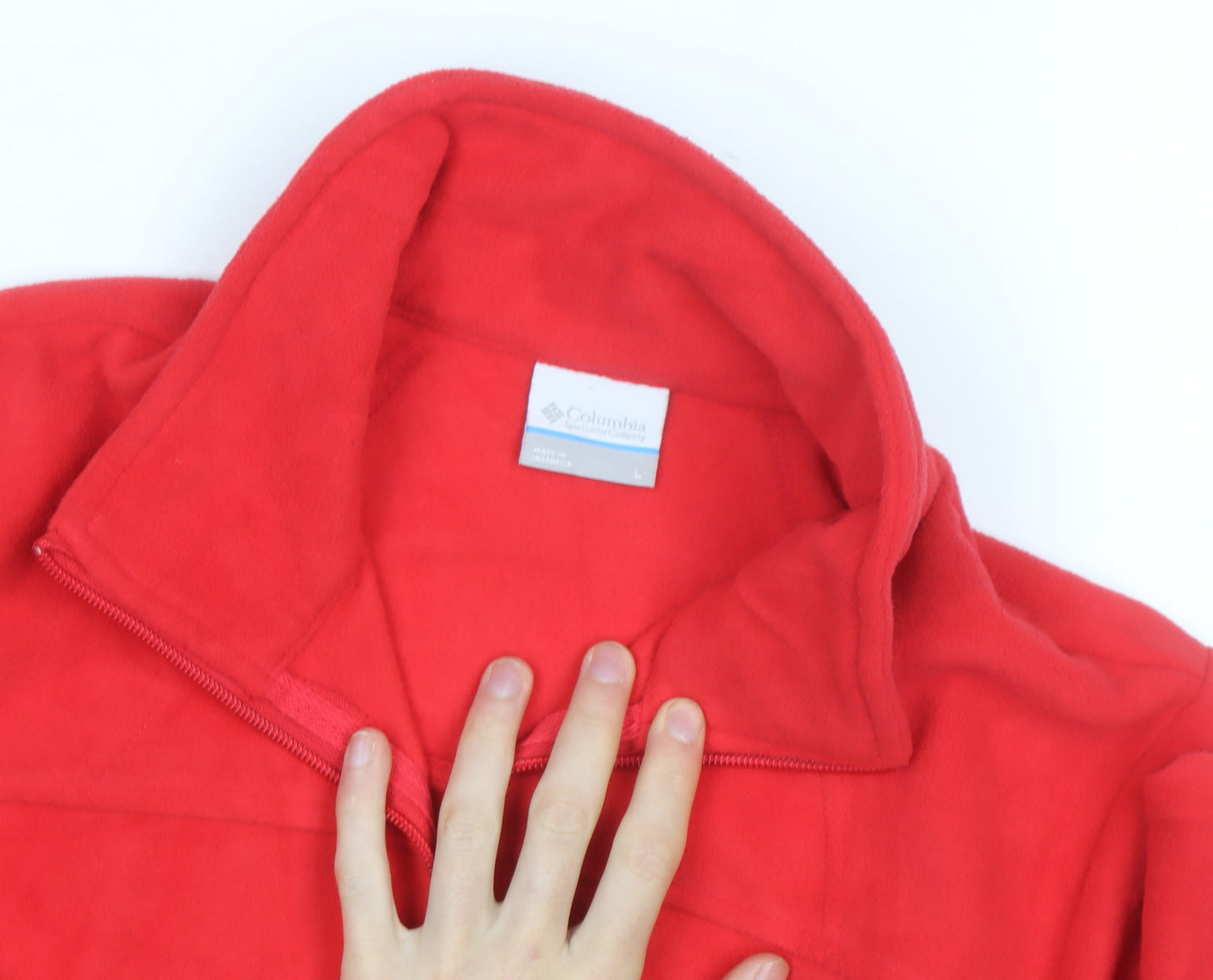 Columbia Men's Red Fleece Full Zip Windbreaker Jacket Size L