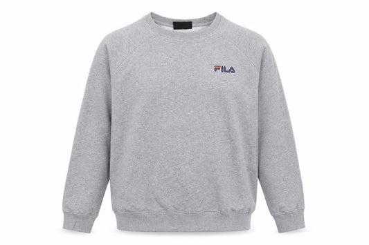 Fila Men's Grey Pullover Sweatshirt Medium Crew Neck Embroidered Logo