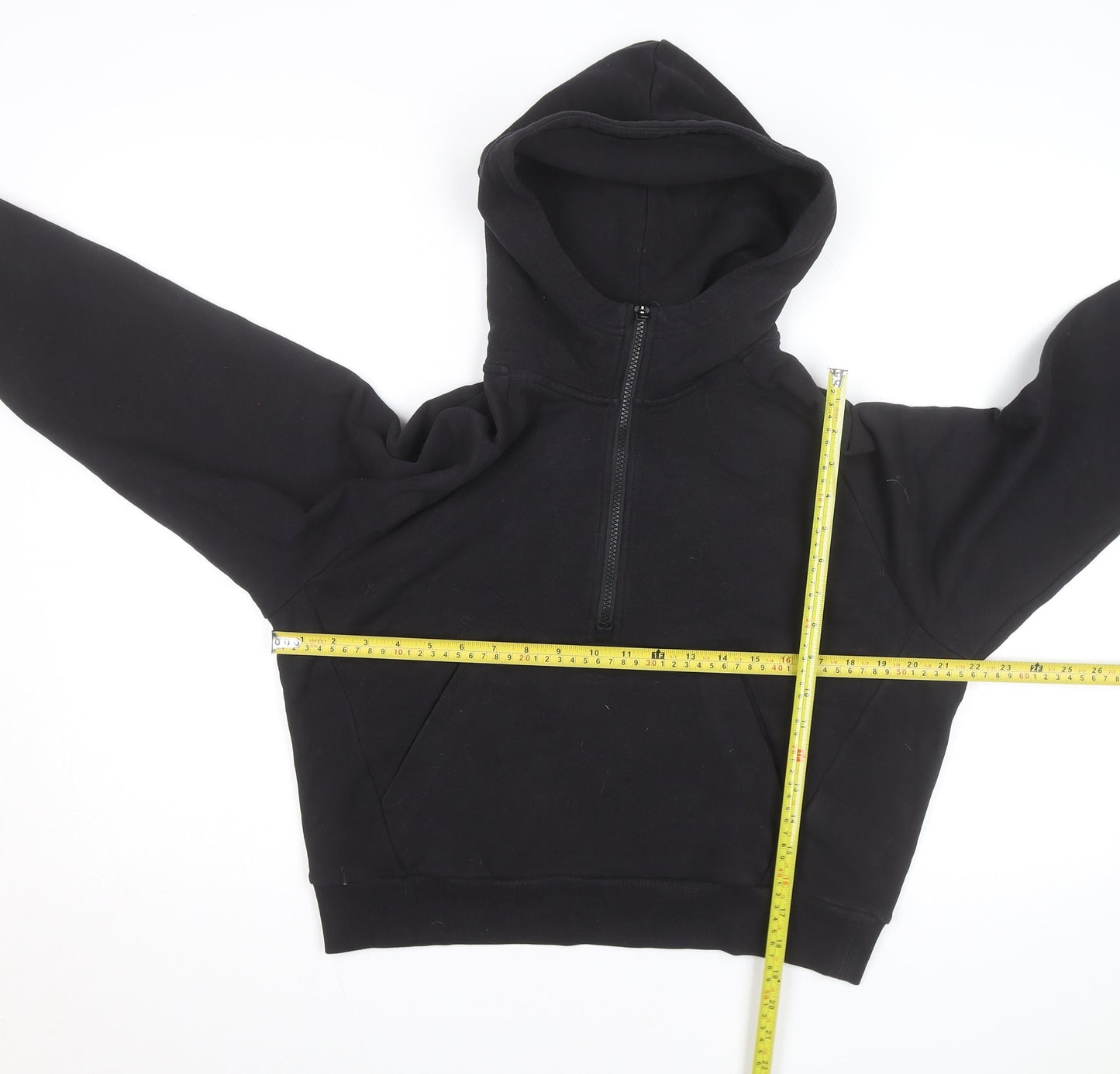 Athleta Womens Black 1/2 Zip Hooded Pullover Sweatshirt Size S